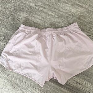 Lululemon Light Pink Hottie Hot 4” Running Shorts sz 14
